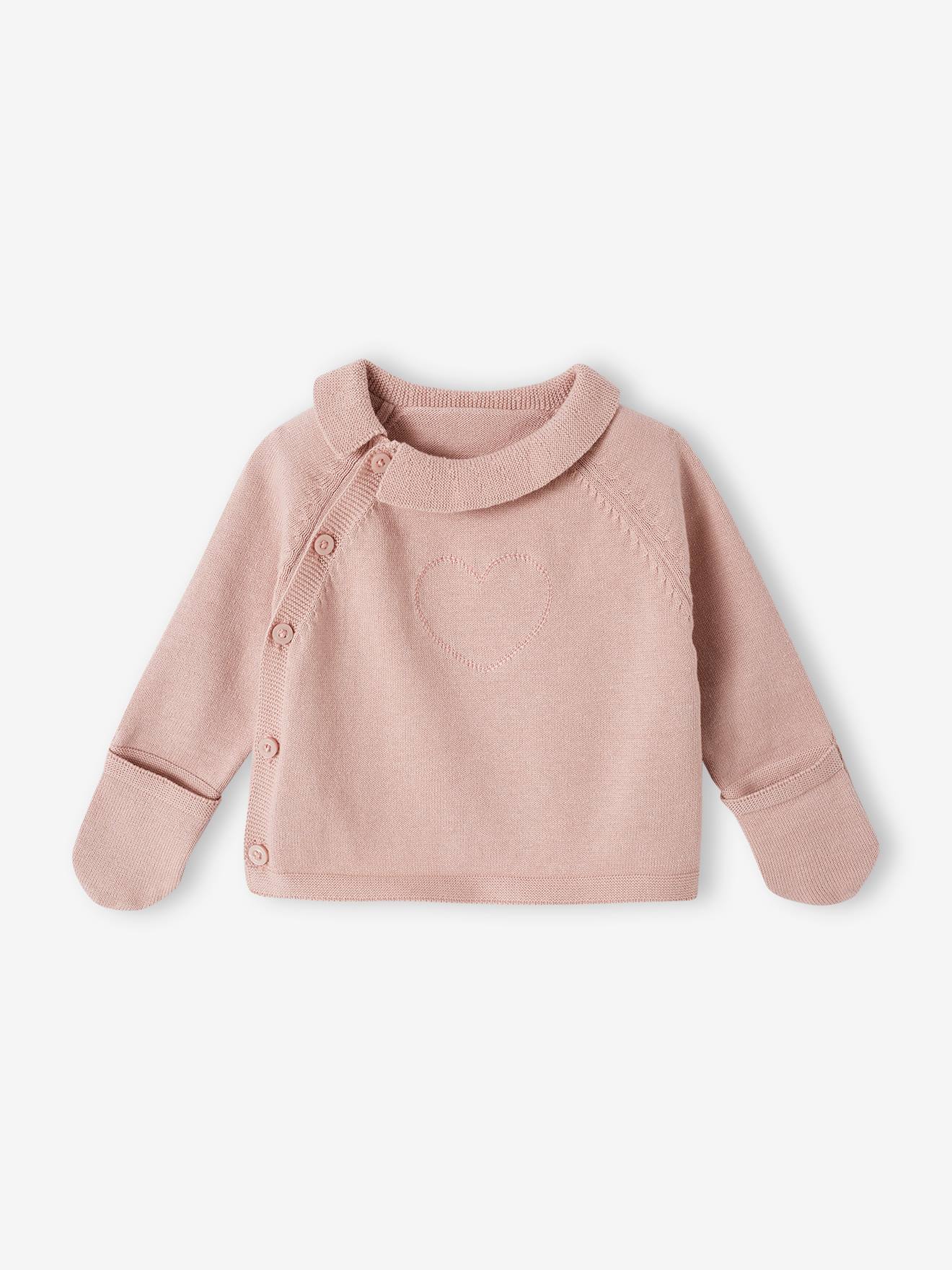 Vertbaudet Baby Strick-Set: Cardigan, Leggings & Mütze Oeko-Tex - schiefergrau