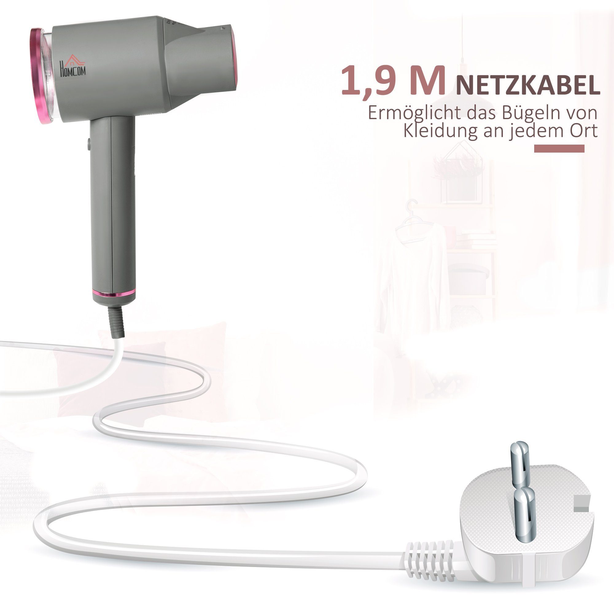 HOMCOM Dampfbügelstation Dampfglätter, max. Dampfmenge 20g,min