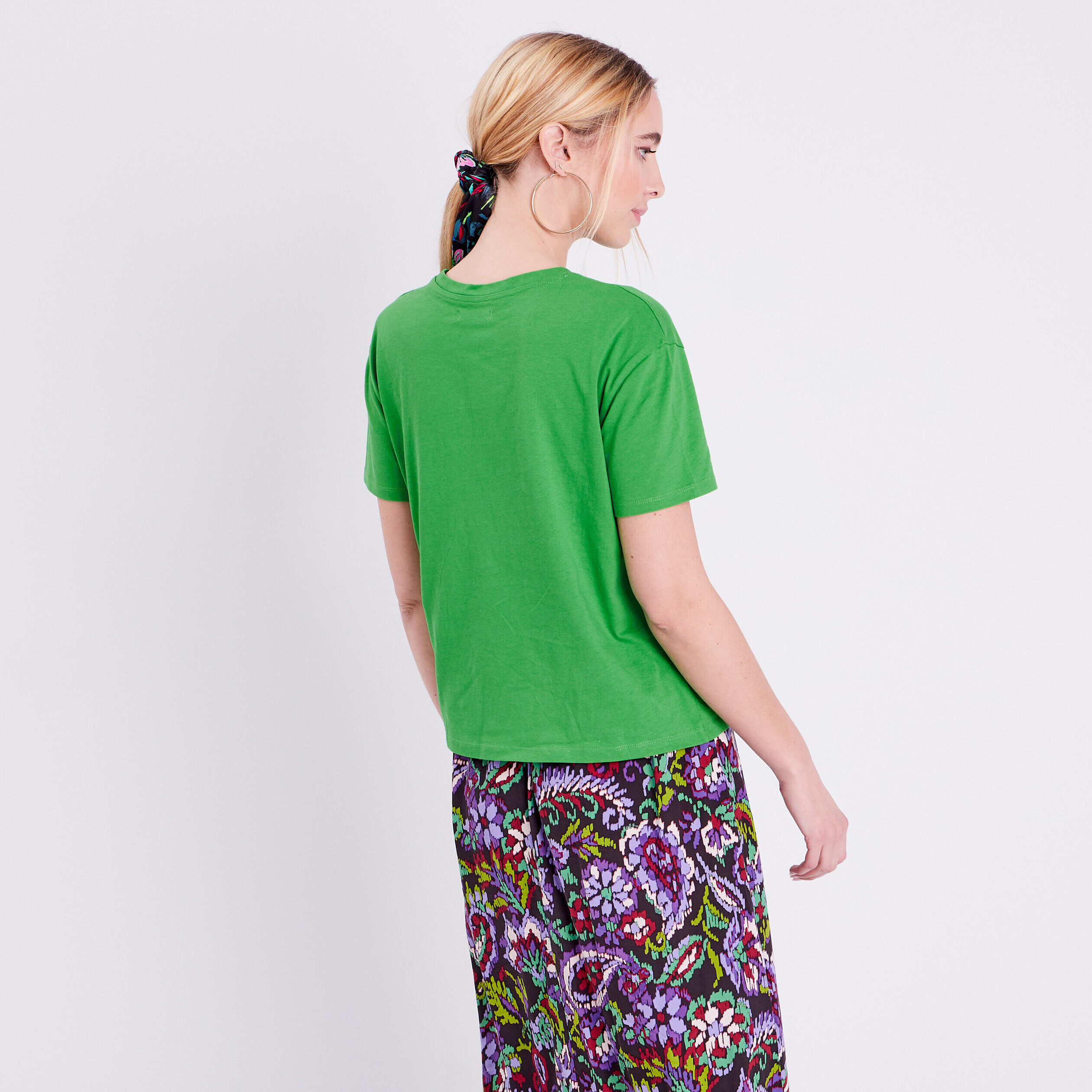 T-shirt manches courtes vert femme | Cache Cache