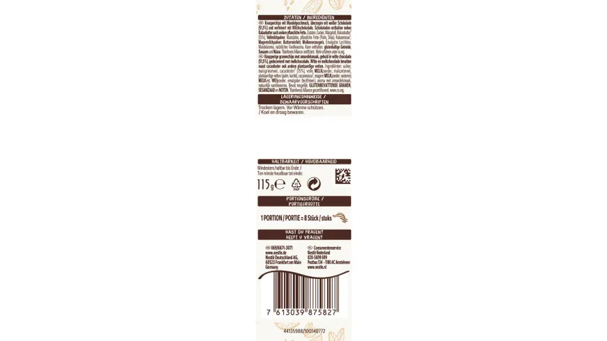 Nestlé Choclait Chips weiß 115 g