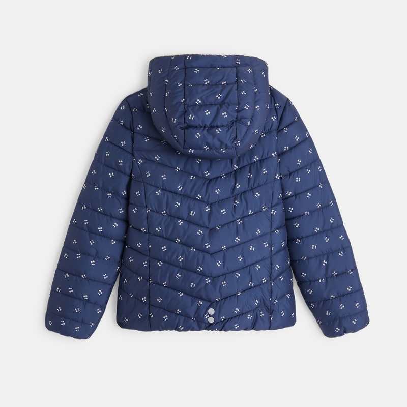 Doudoune légère réversible bleue fille