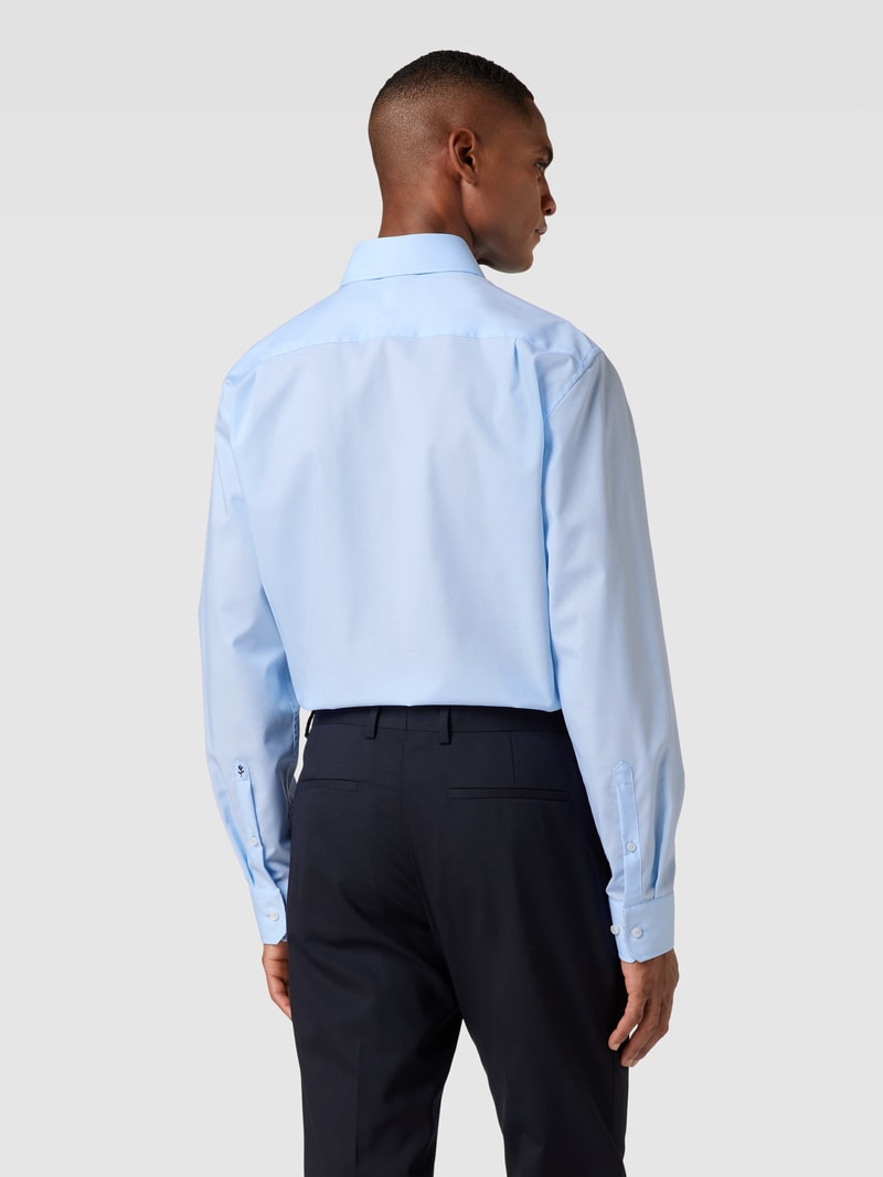 Regular Fit Business-Hemd mit aufgesetzter Brusttasche in bleu