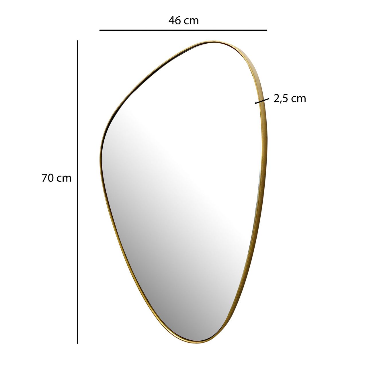 Wohnling Wandspiegel Asymmetrisch 46x70 cm Metall