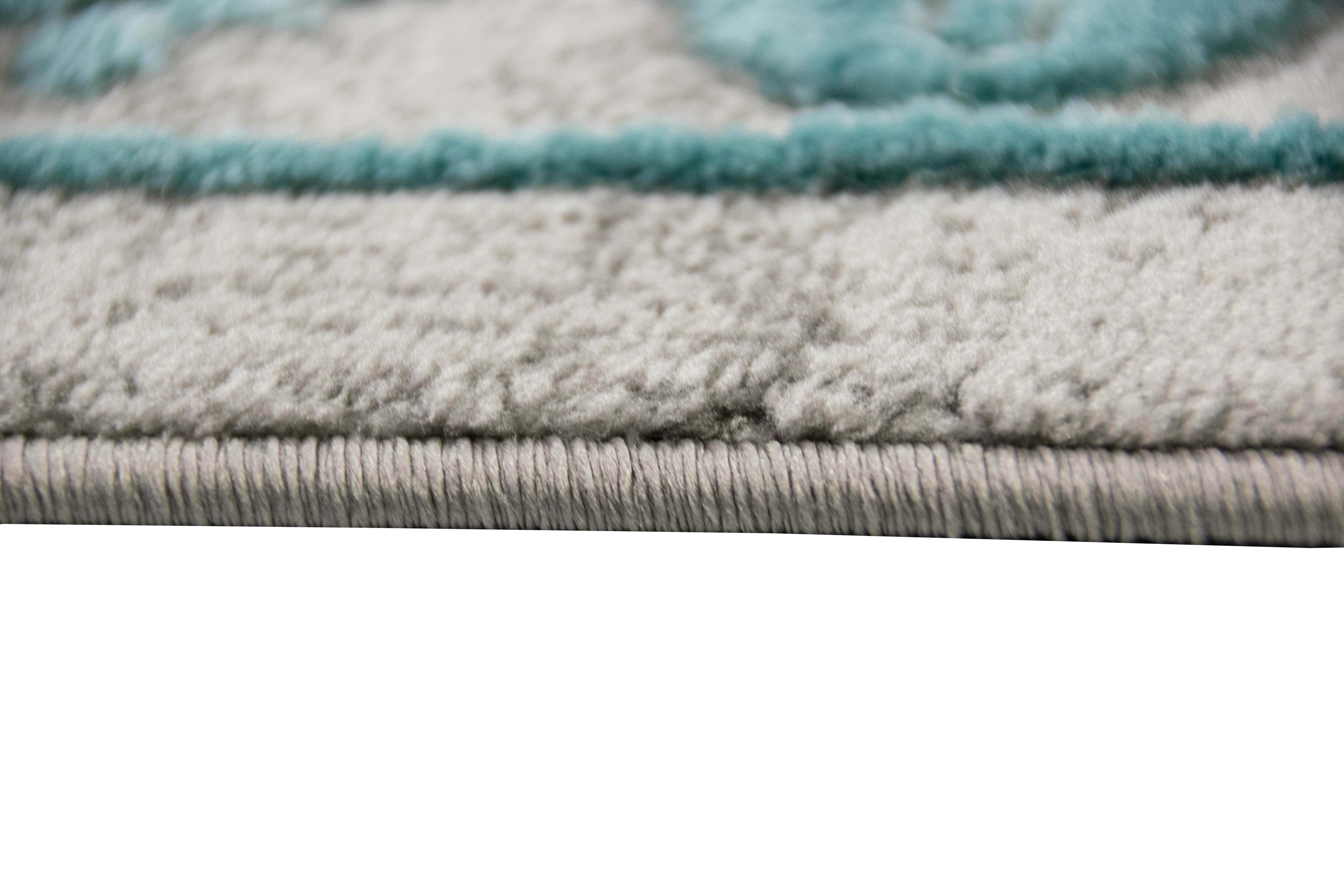 Teppich Wohnzimmerteppich mit Ornamenten Teppich Vintage in Türkis Grau, Teppich-Traum, rechteckig, Höhe: 10 mm
