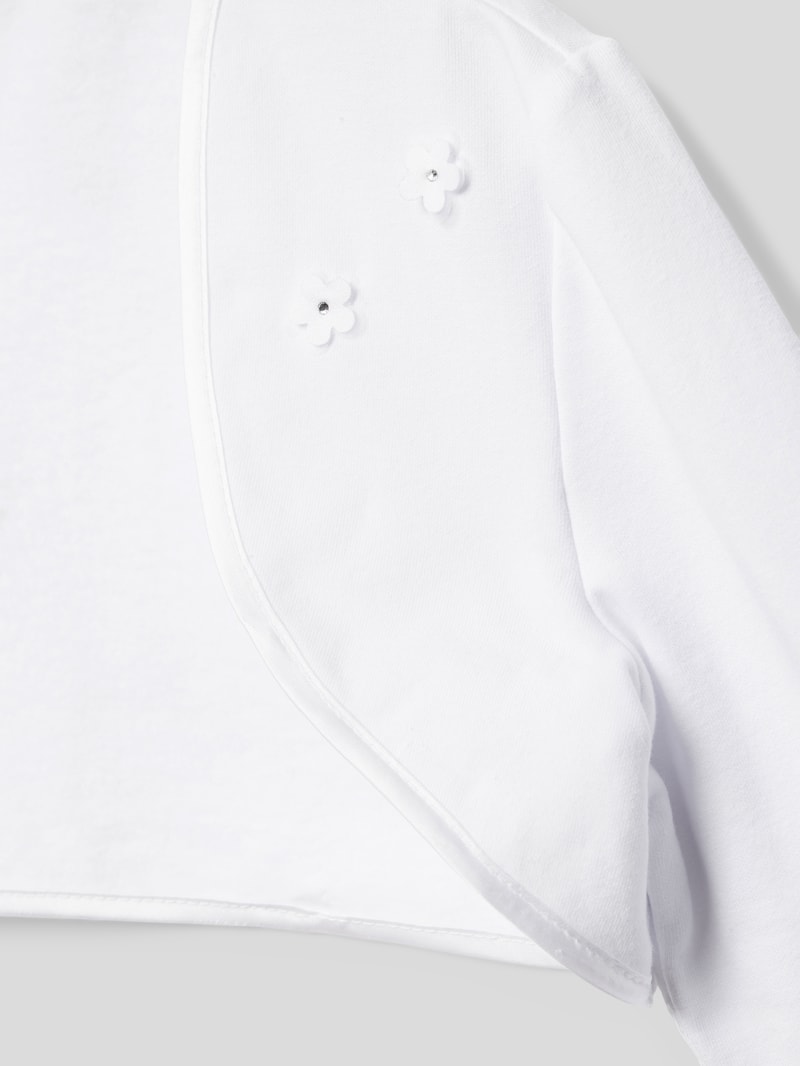 Bolero mit floralem Detail in weiß