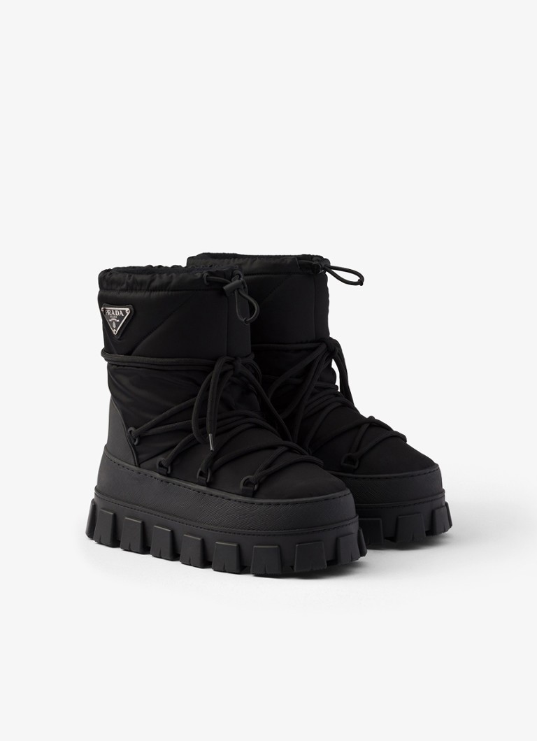 Prada Re-Nylon snow boot with leather details