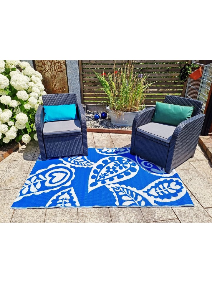 JACK Outdoor Teppich 120x180cm In- & Outdoor in Paisley Blau günstig kaufen 120x180cm
