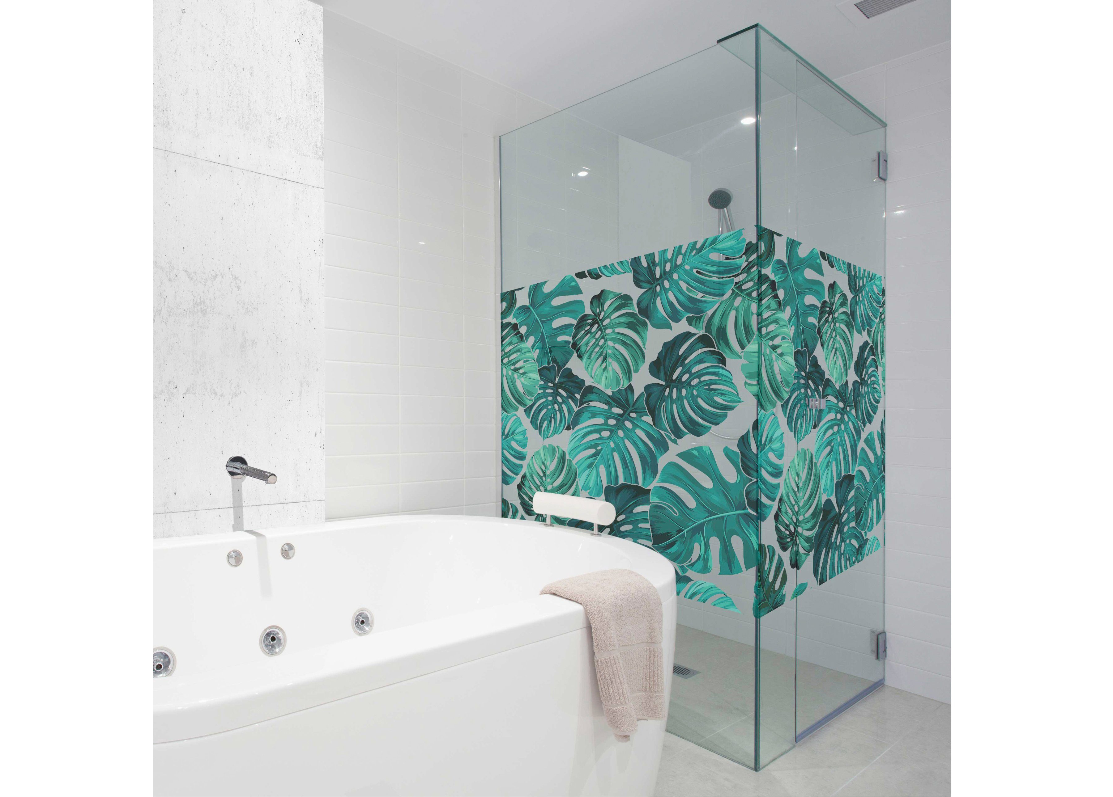 Fensterfolie Look Monstera, MySpotti, halbtransparent, glatt, 90 x 100 cm, statisch haftend
