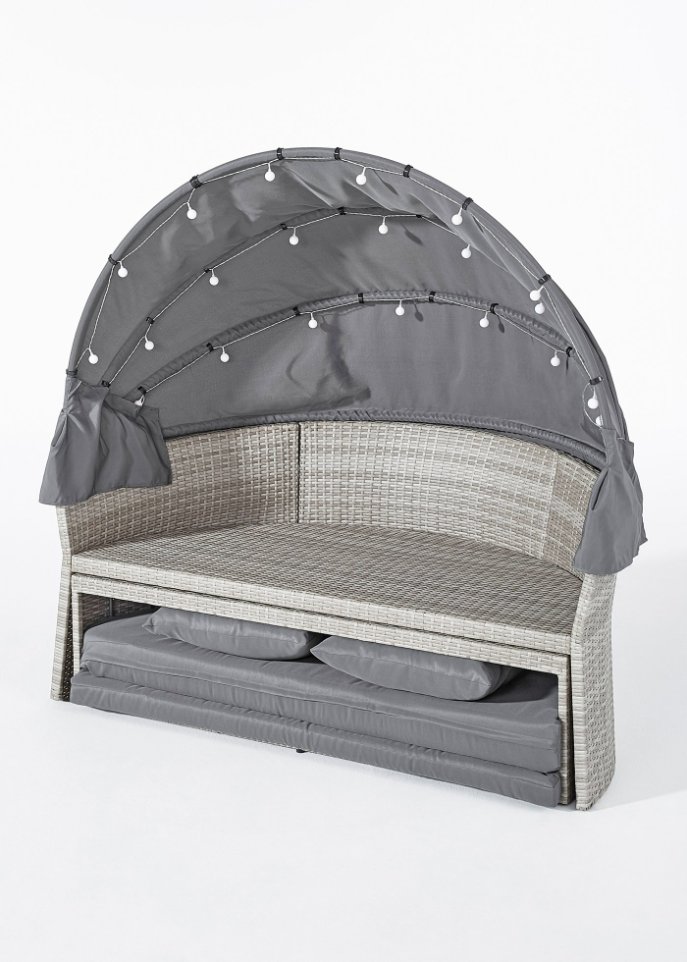 Gartensofa rund mit Canopy mit LED