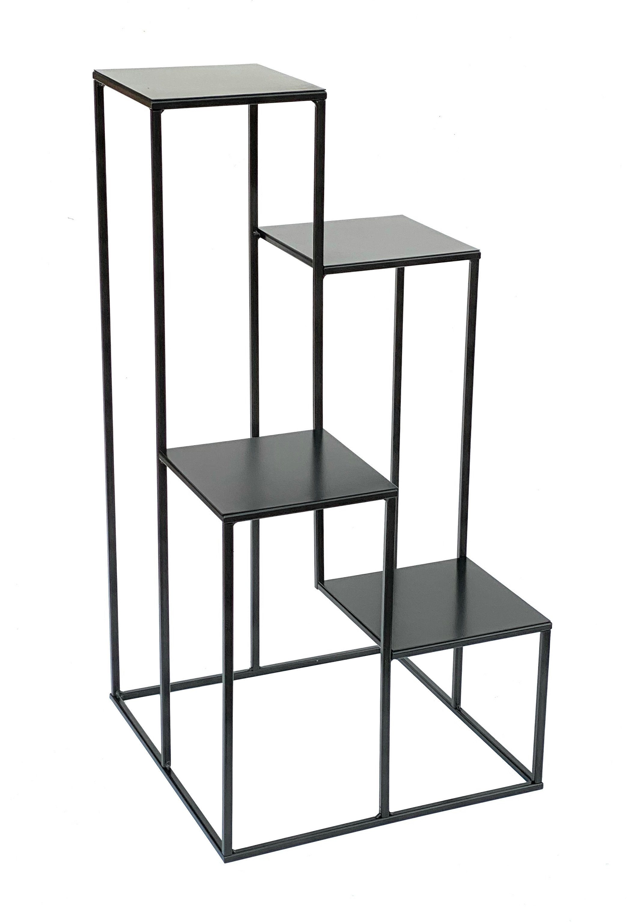 DanDiBo Blumenständer Blumentreppe Metall Schwarz 82 cm Pflanzentreppe Blumenständer 435 Blumensäule Modern Pflanzenständer Blumenhocker