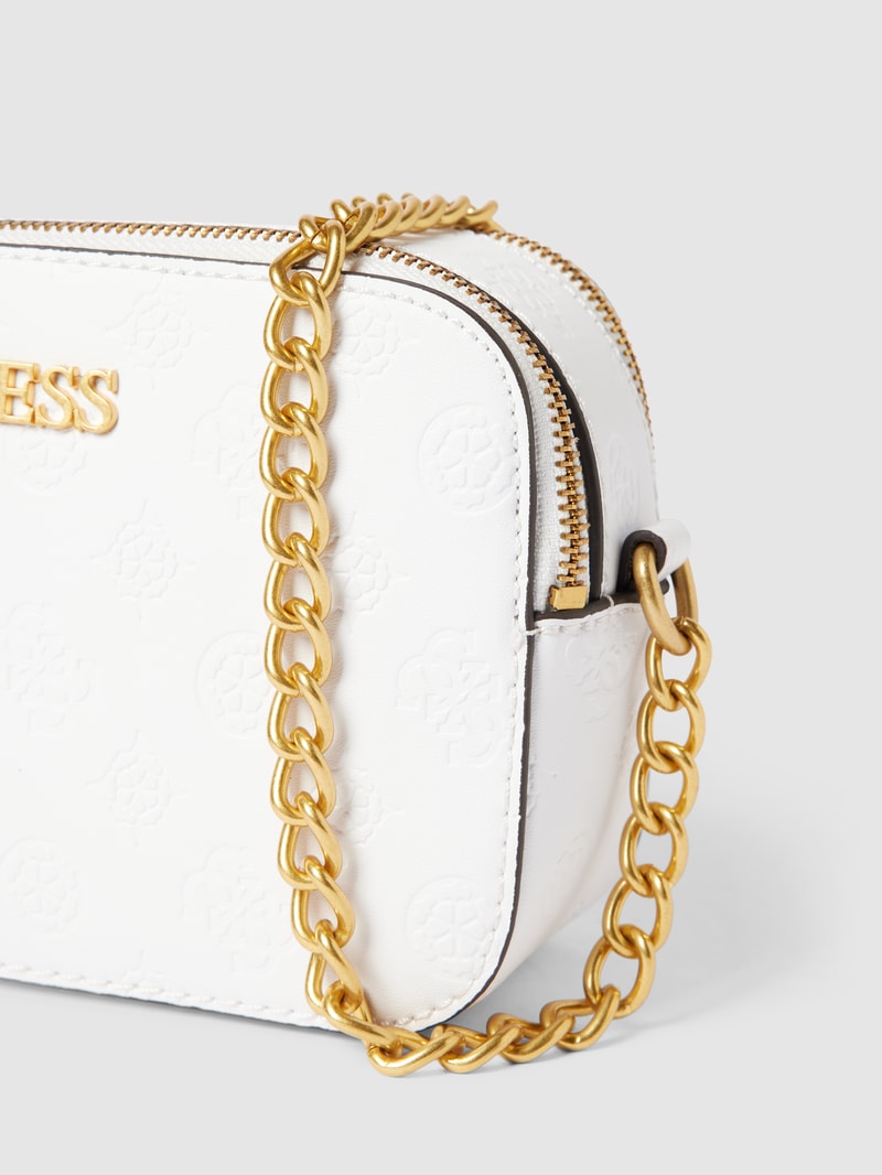 Crossbody Bag mit Metallic-Details Modell 'GEVA' in weiß