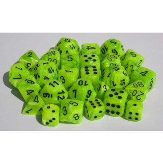 Vortex Dice Bright Green with black Polyhedral Ten D10 Sets
