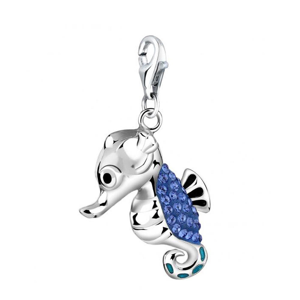 Nenalina Nenalina Amulette Seepferdchen Kristalle 925 Silber Pendentif