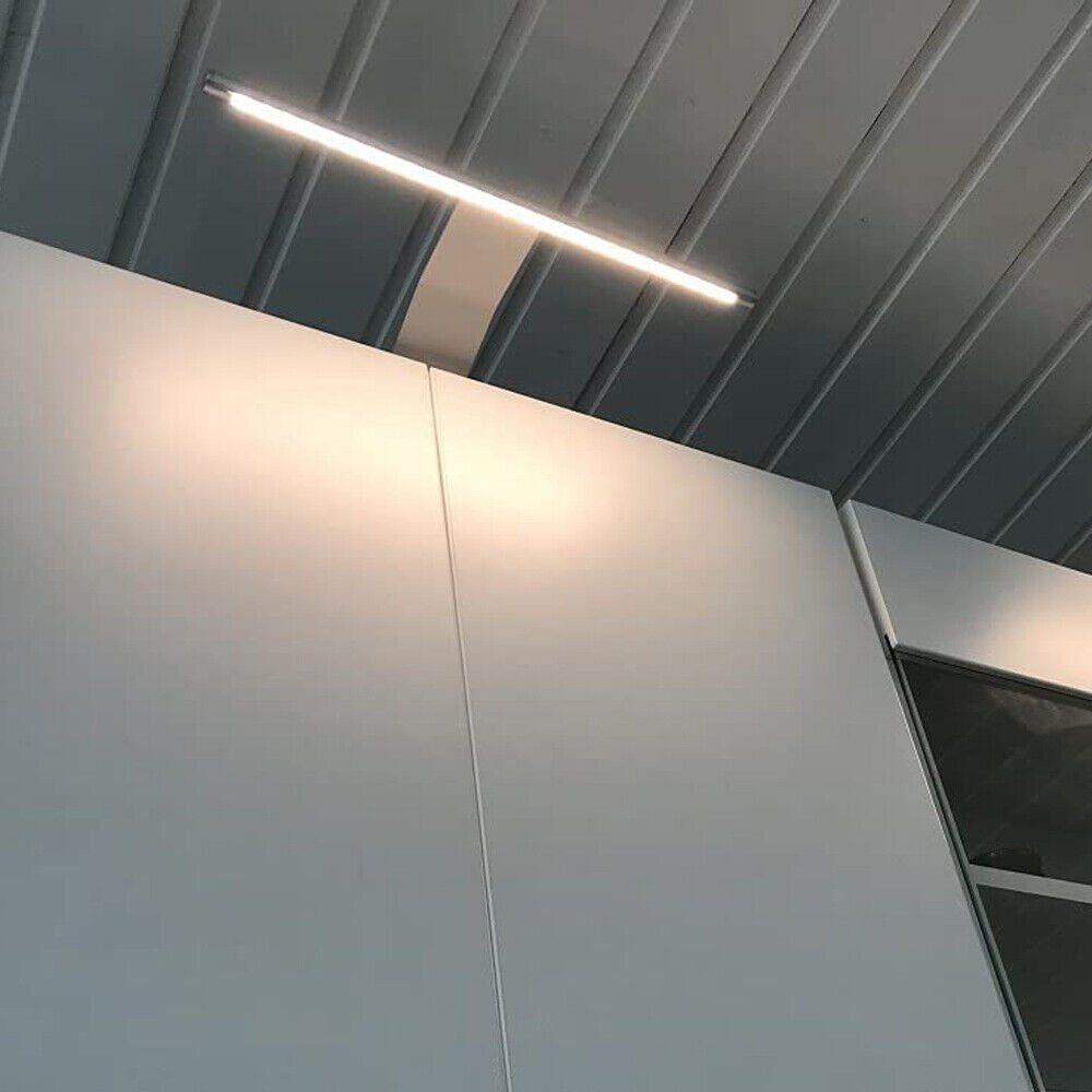 LETGOSPT Spiegelleuchte LED Schrankleuchte Set, mit Schalter & Stecker, LED fest integriert, Warmweiß, 12V, Aufbauleuchte