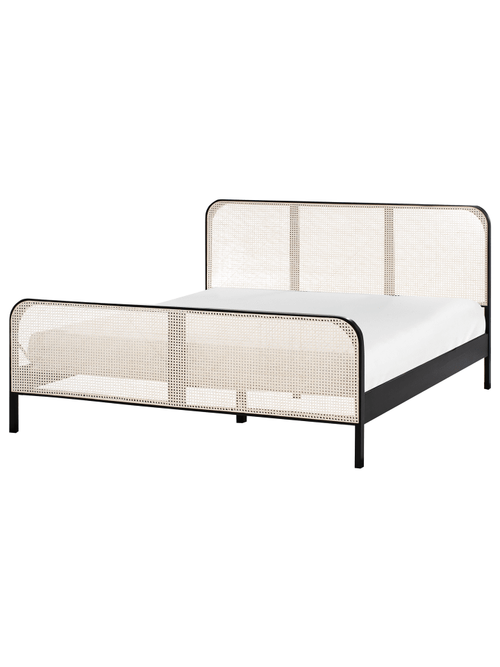 Beliani Doppelbett GONFARON in Schwarz/Braun - (W) 186 x (H) 108 x (L) 209 cm günstig kaufen onesize