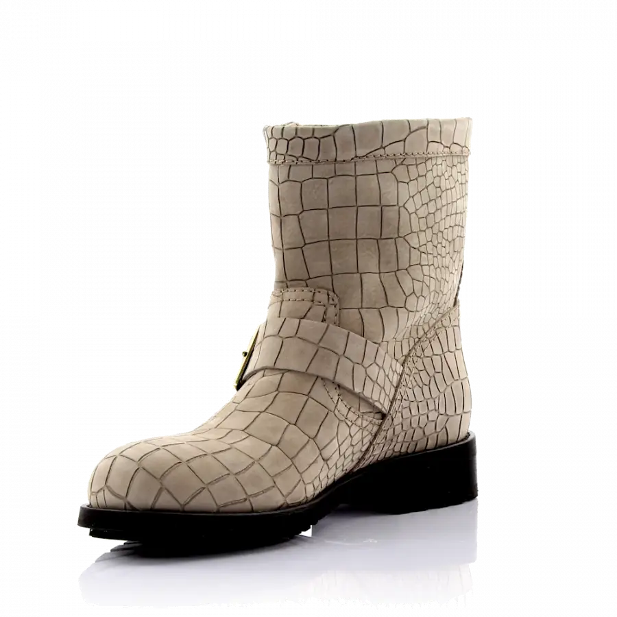 Jimmy Choo - Cowboy-/ Bikerstiefeletten Veloursleder - grau