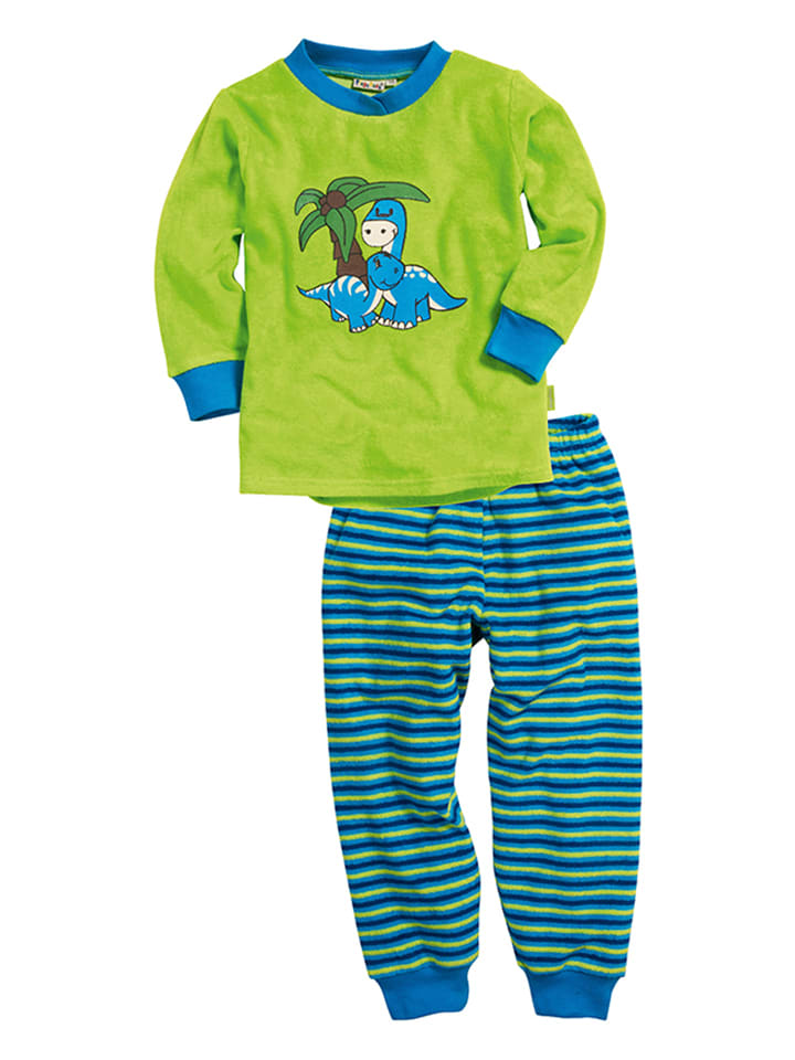 Playshoes Pyjama in Grün/ Blau günstig kaufen