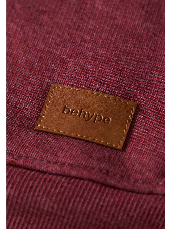 behype Sweatjacke - BHOMNOI Hoodie Weicher Kapuzenpullover Sweatshirt in Weinrot günstig kaufen
