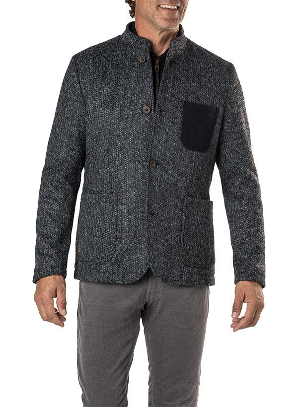 camel active, Stricksakko, Wolle ungefüttert, blau meliert