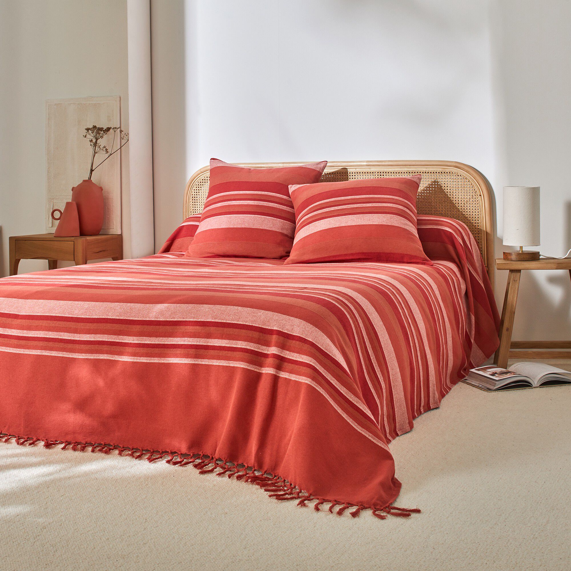 Plaid jeté multicolore coton tissage artisanal