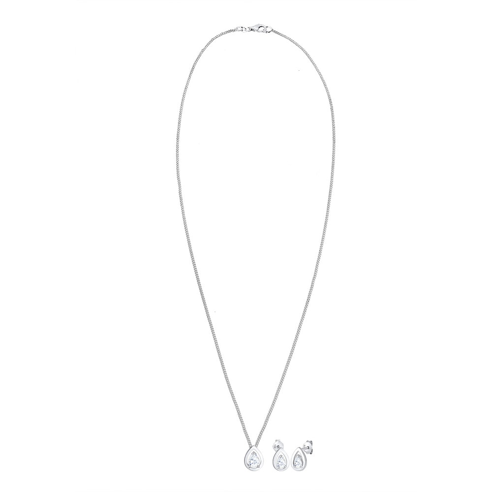 Elli Elli Ensemble de Bijoux Tropfen Drop Zirkonia Klassik 925 Sterling Silber Bijoux
