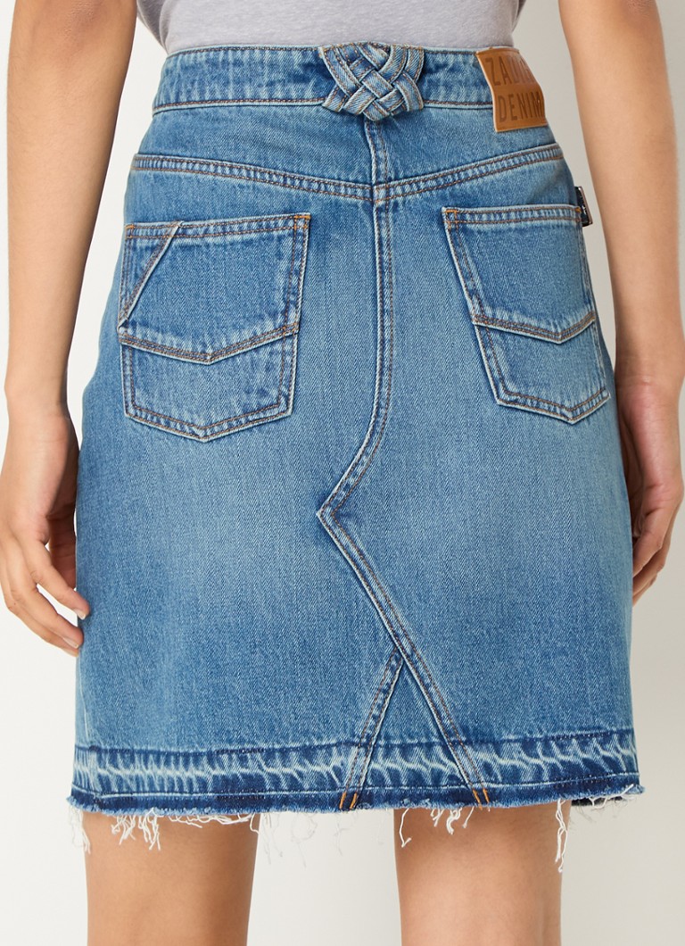Fustă mini din denim Zadig&Voltaire cu buzunare aplicate