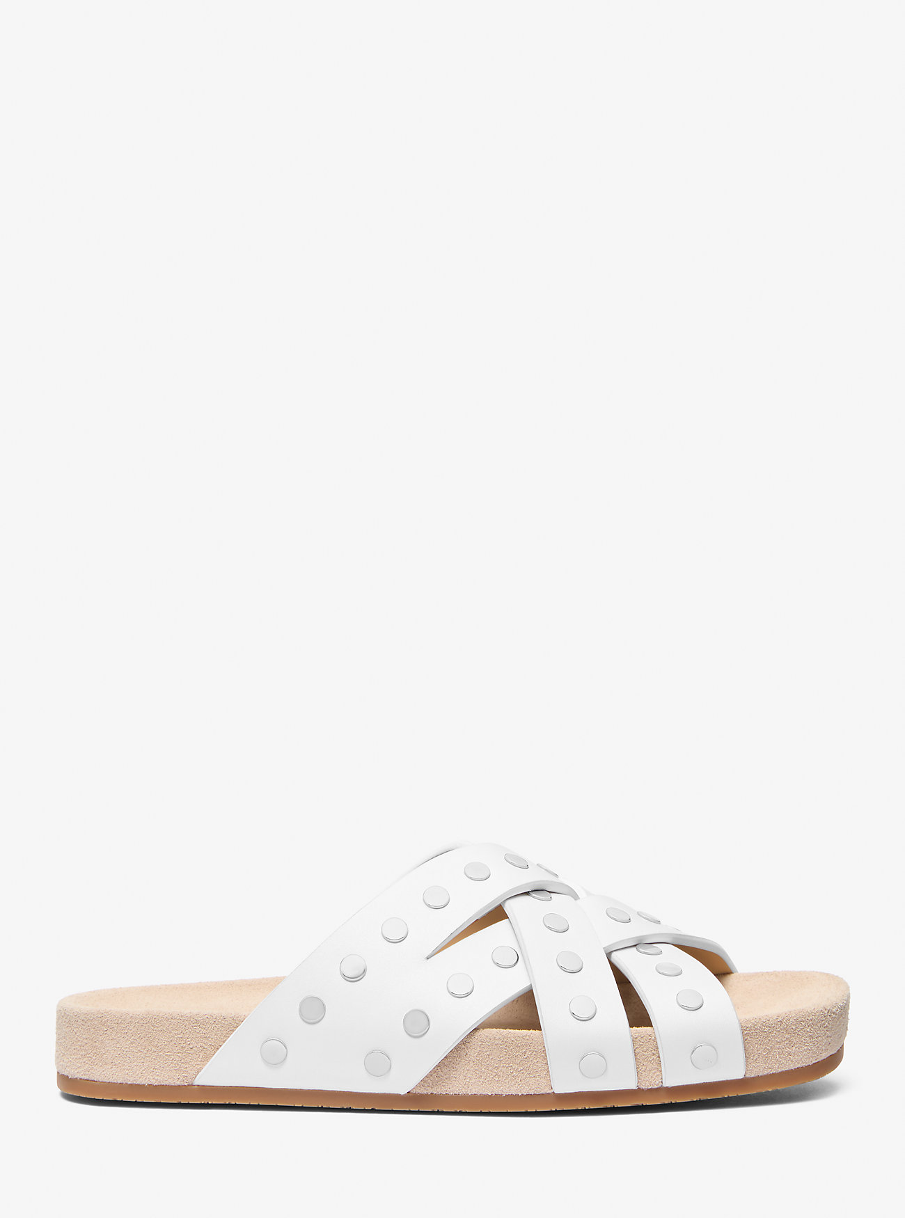 Irene flate sandaler i skinn med nagler – OPTIC WHITE