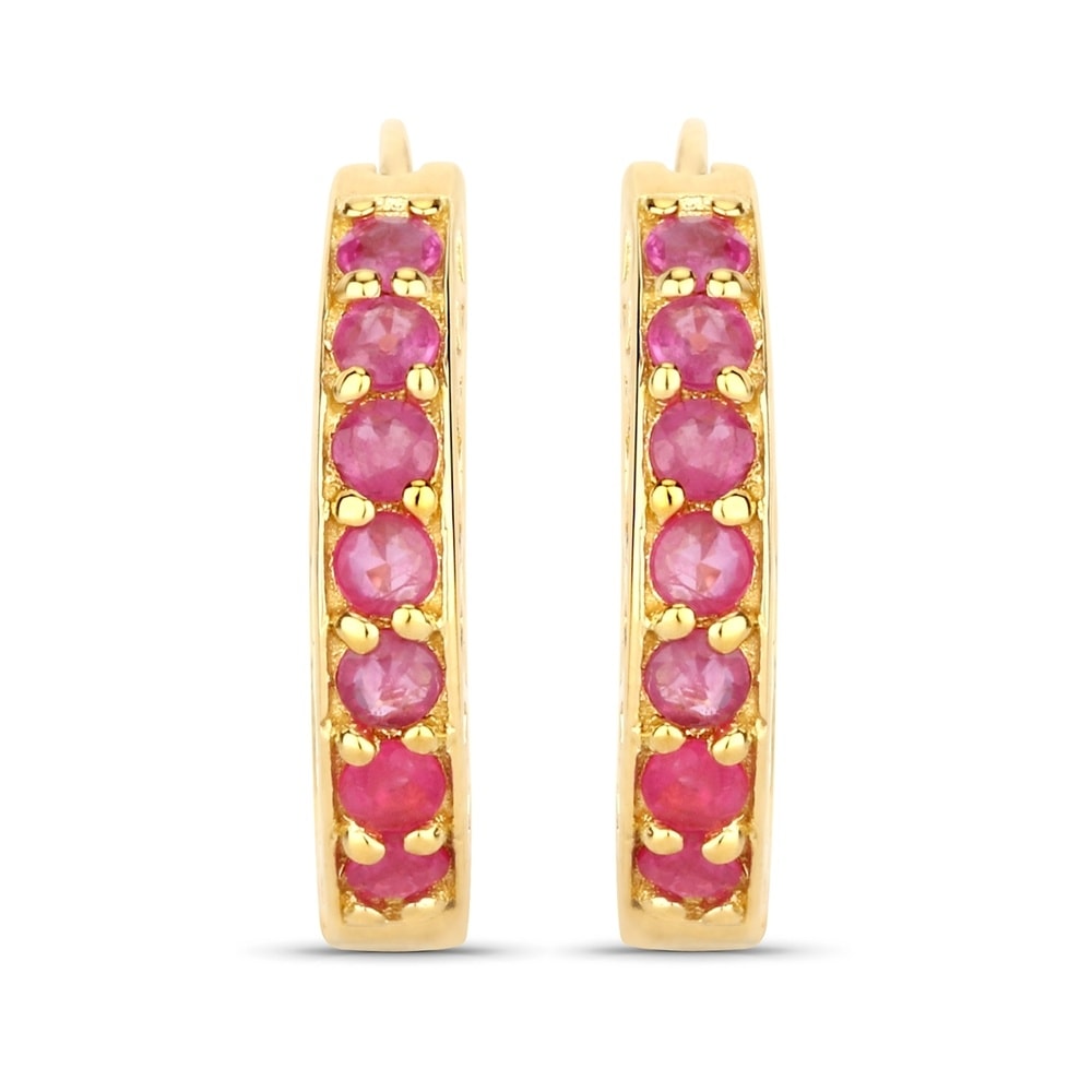 Rafaela Donata Boucles doreilles Argent sterling Rubis en Or jaune Bijoux