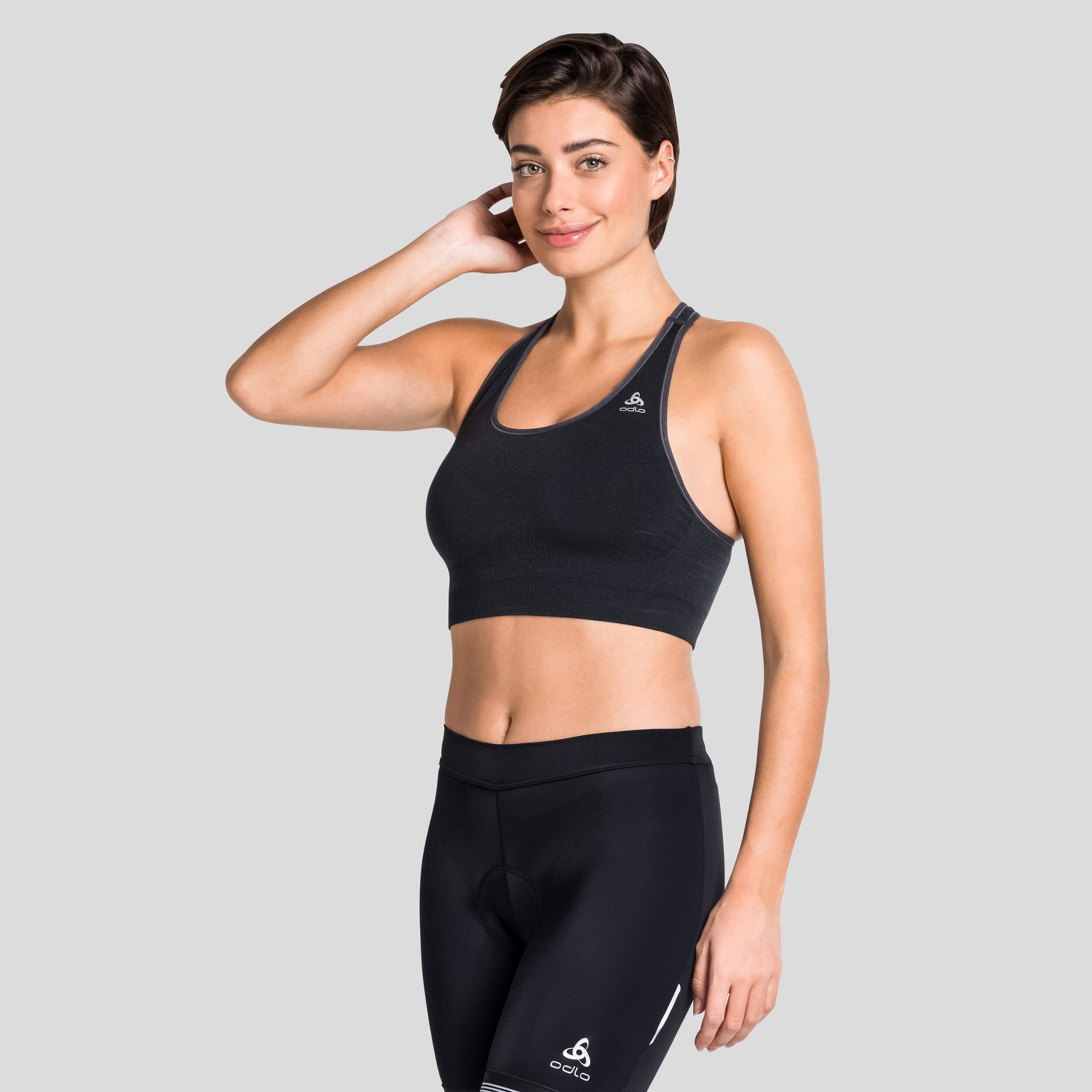 Seamless Medium Ceramicool Sport-BH Damen - Schwarz