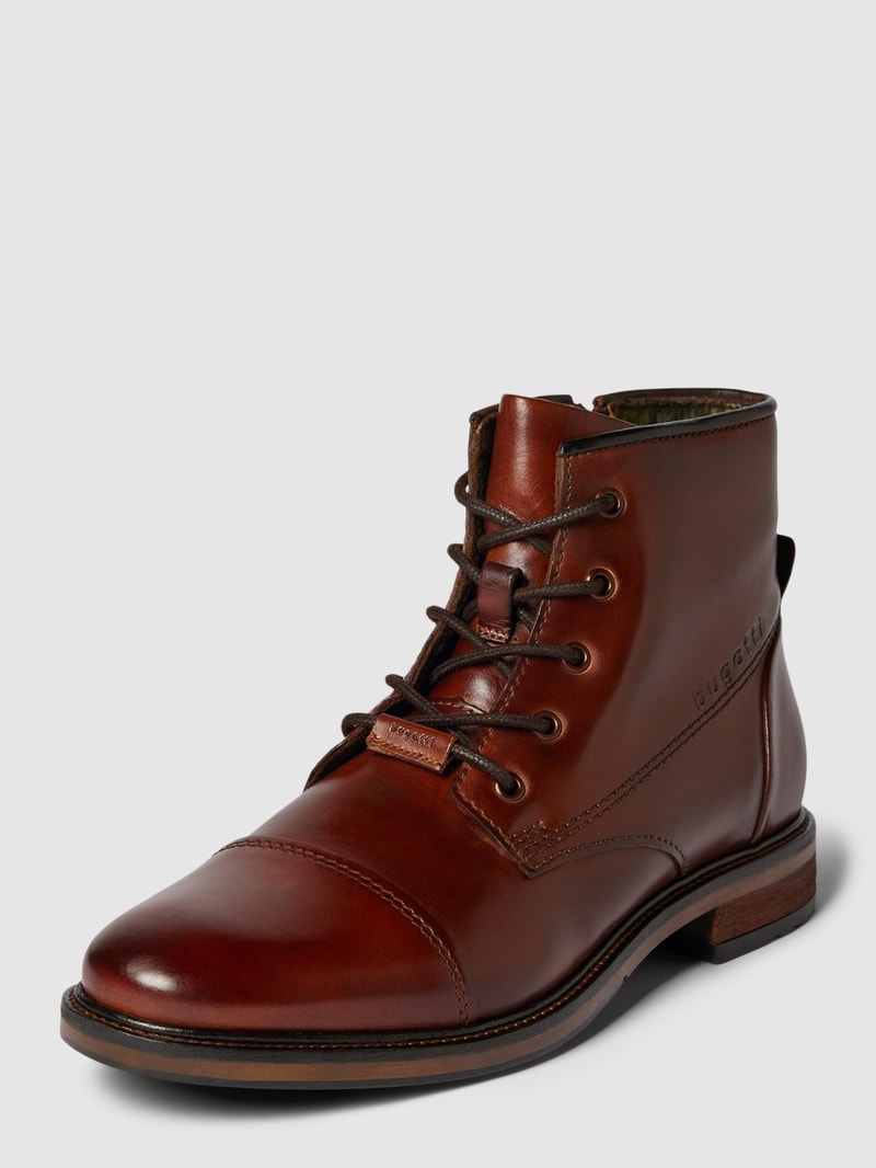 Boots aus Leder Modell 'Marcello' in cognac