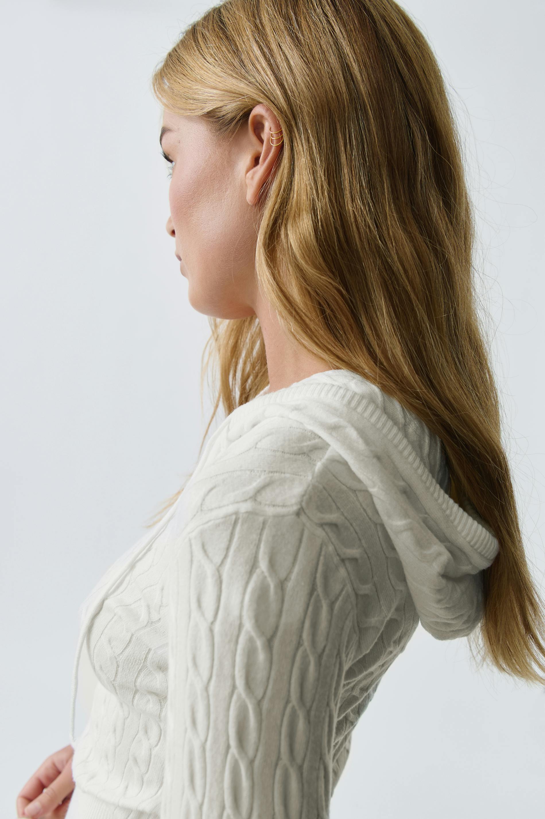 Cable knitted jacket