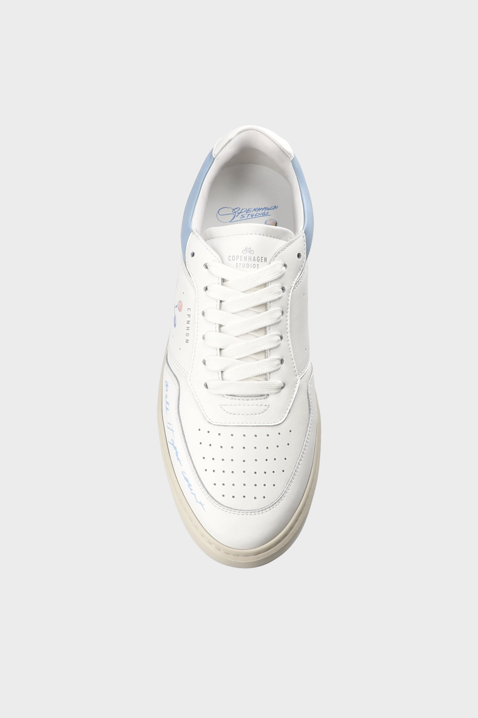 CPH MELBOURNE M - leather - white/light blue