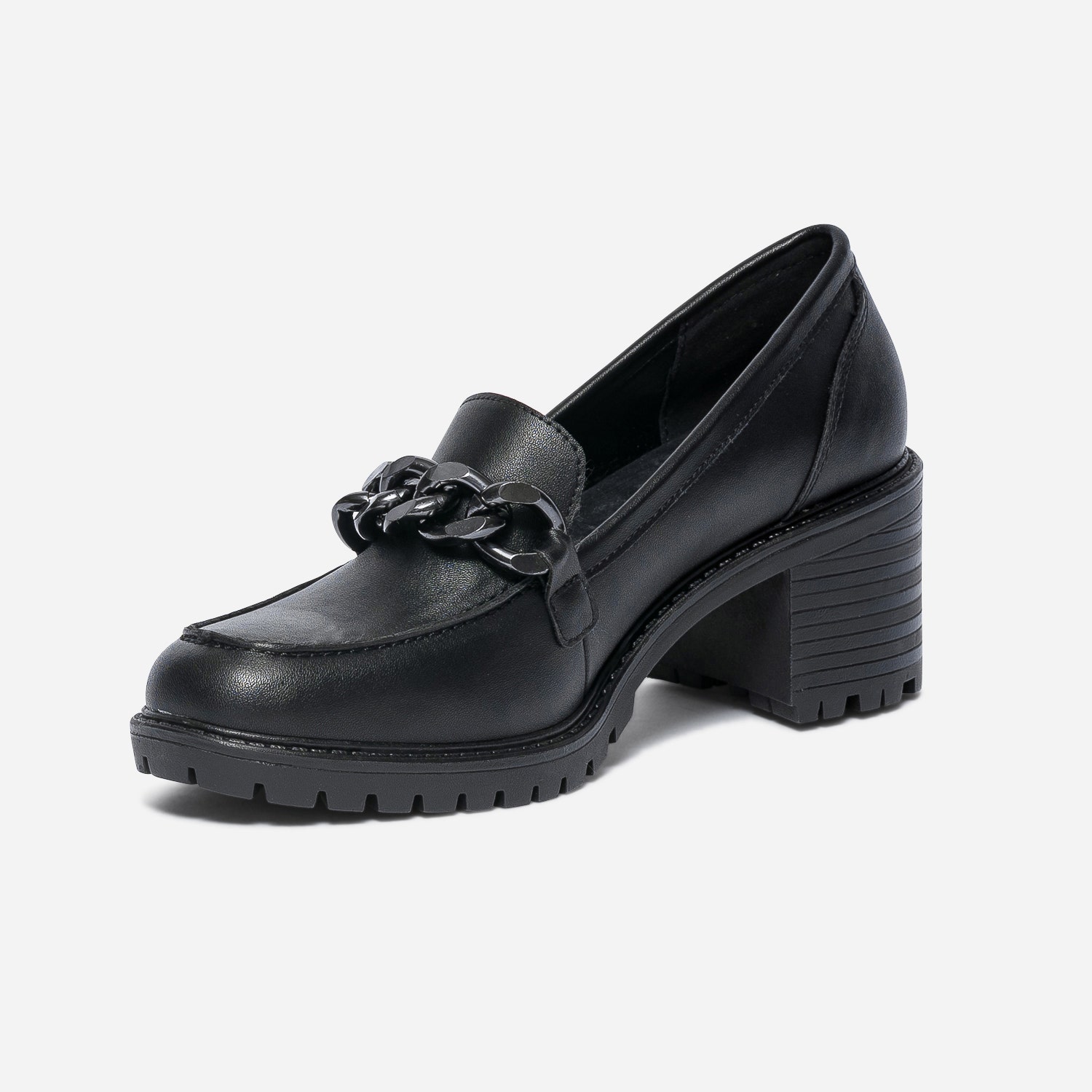 Mocassin à talon noir