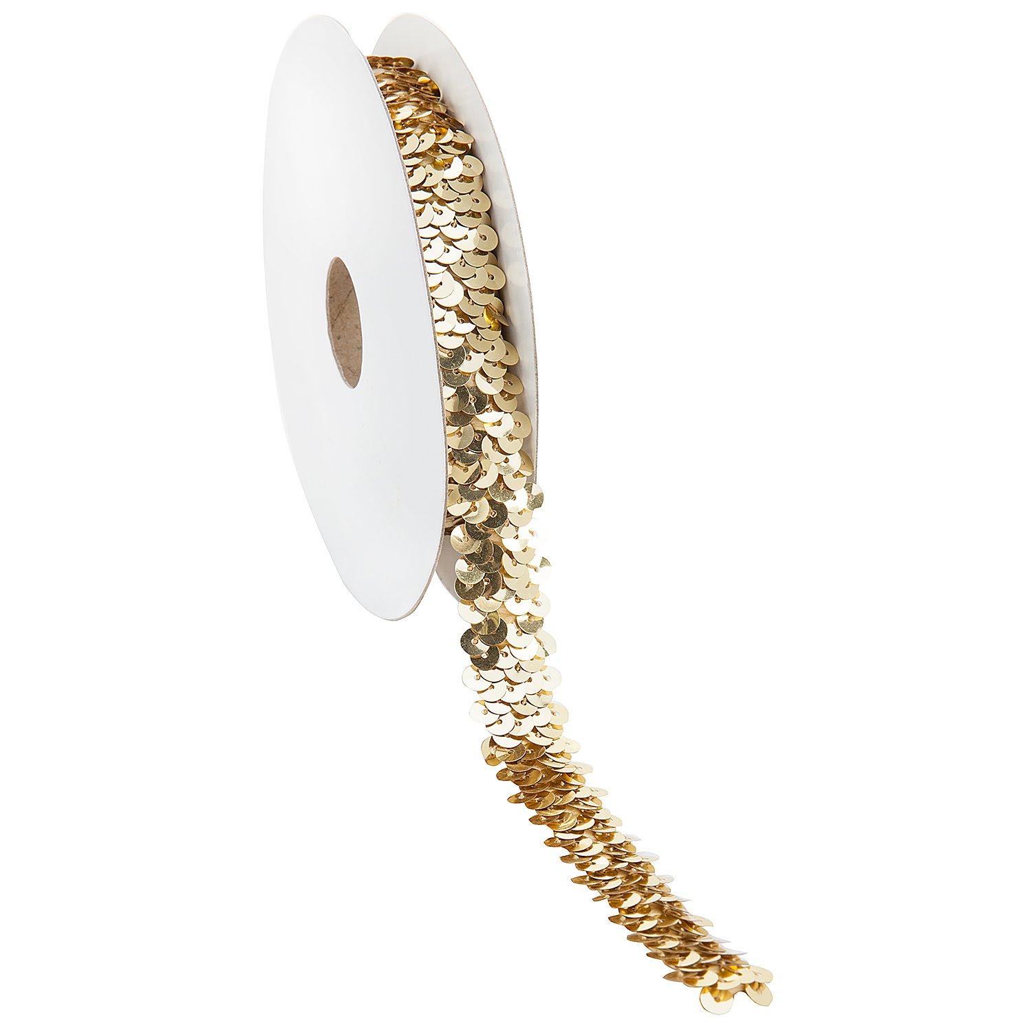 Elastik-Paillettenband, gold, Breite: 20 mm, Länge: 3 m