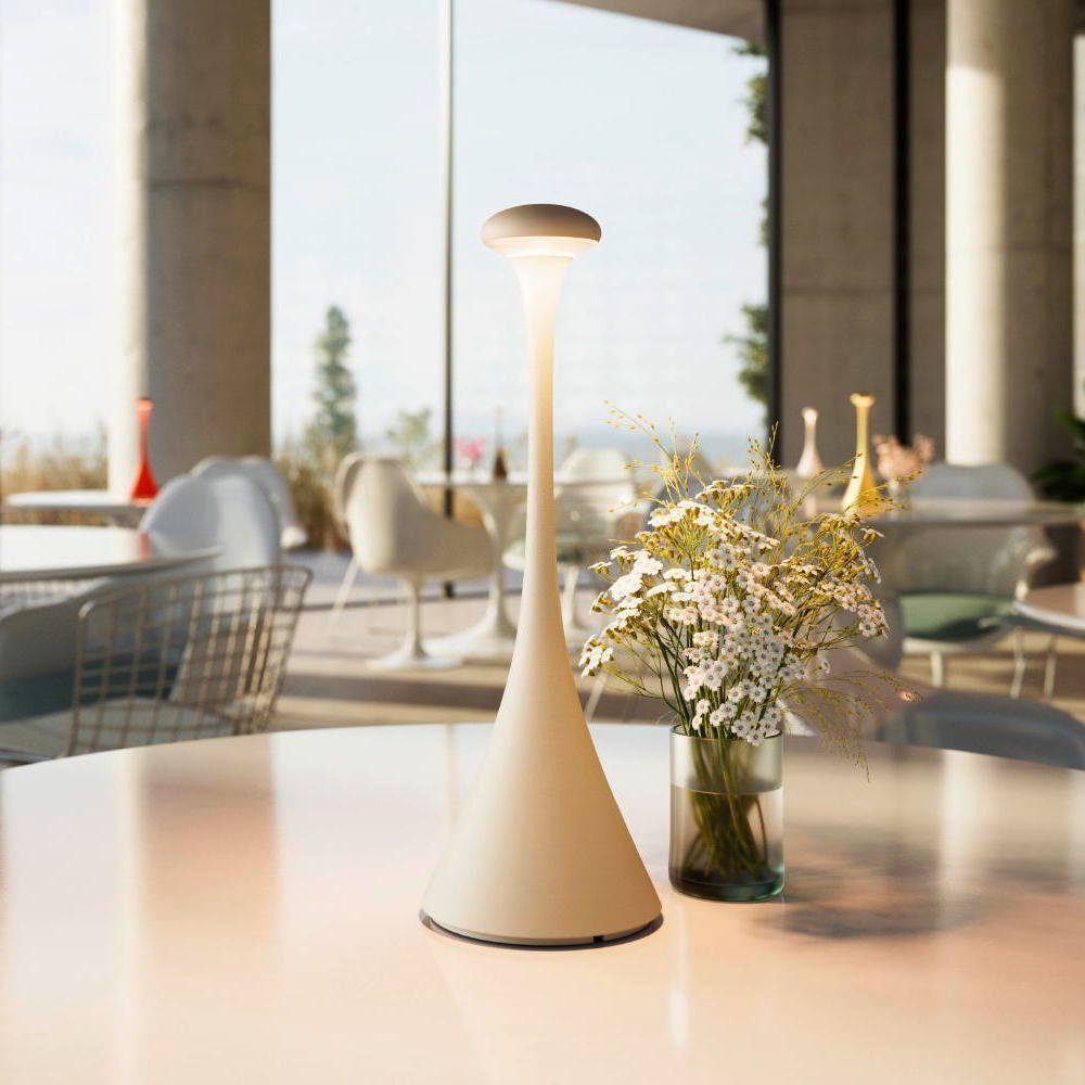 SIGOR LED Tischleuchte LED Akku Tischleuchte Nudrop in Dünenbeige 2,2W 197lm IP54, keine Angabe, Leuchtmittel enthalten: Ja, fest verbaut, LED, warmweiss, Tischleuchte, Nachttischlampe, Tischlampe