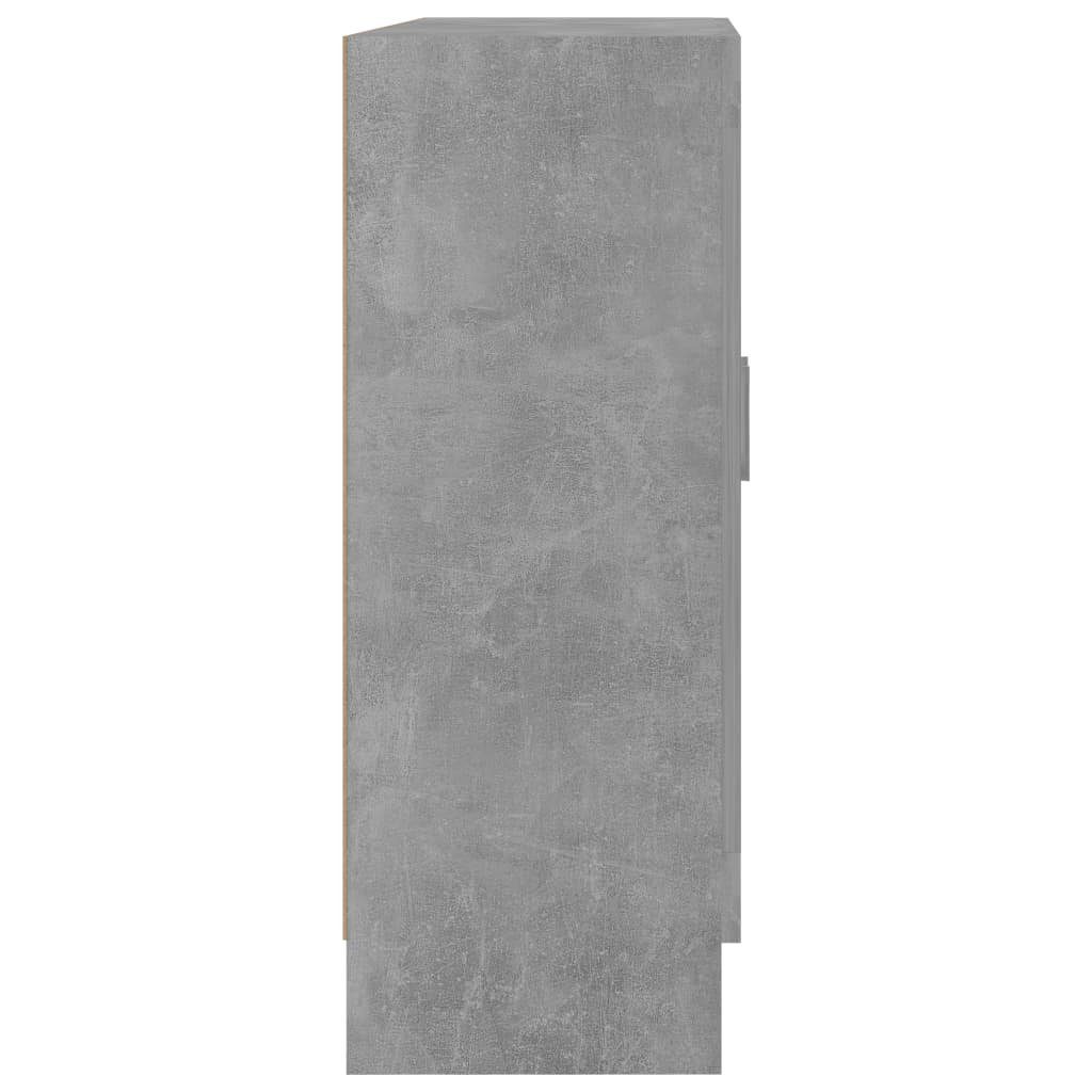 vidaXL Bücherregal Vitrinenschrank Betongrau 82,5x30,5x80 cm Holzwerkstoff, 1-tlg.