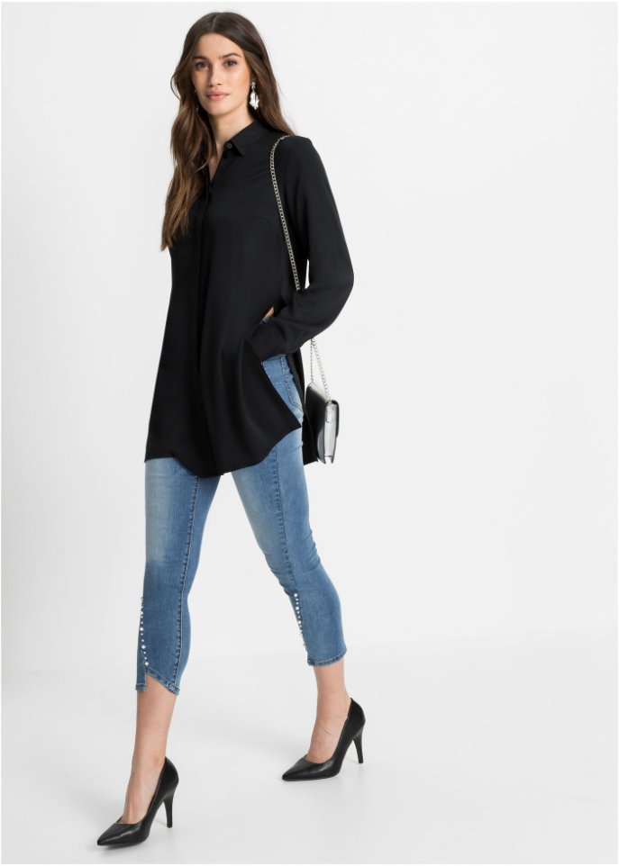 Longbluse mit Schlitz