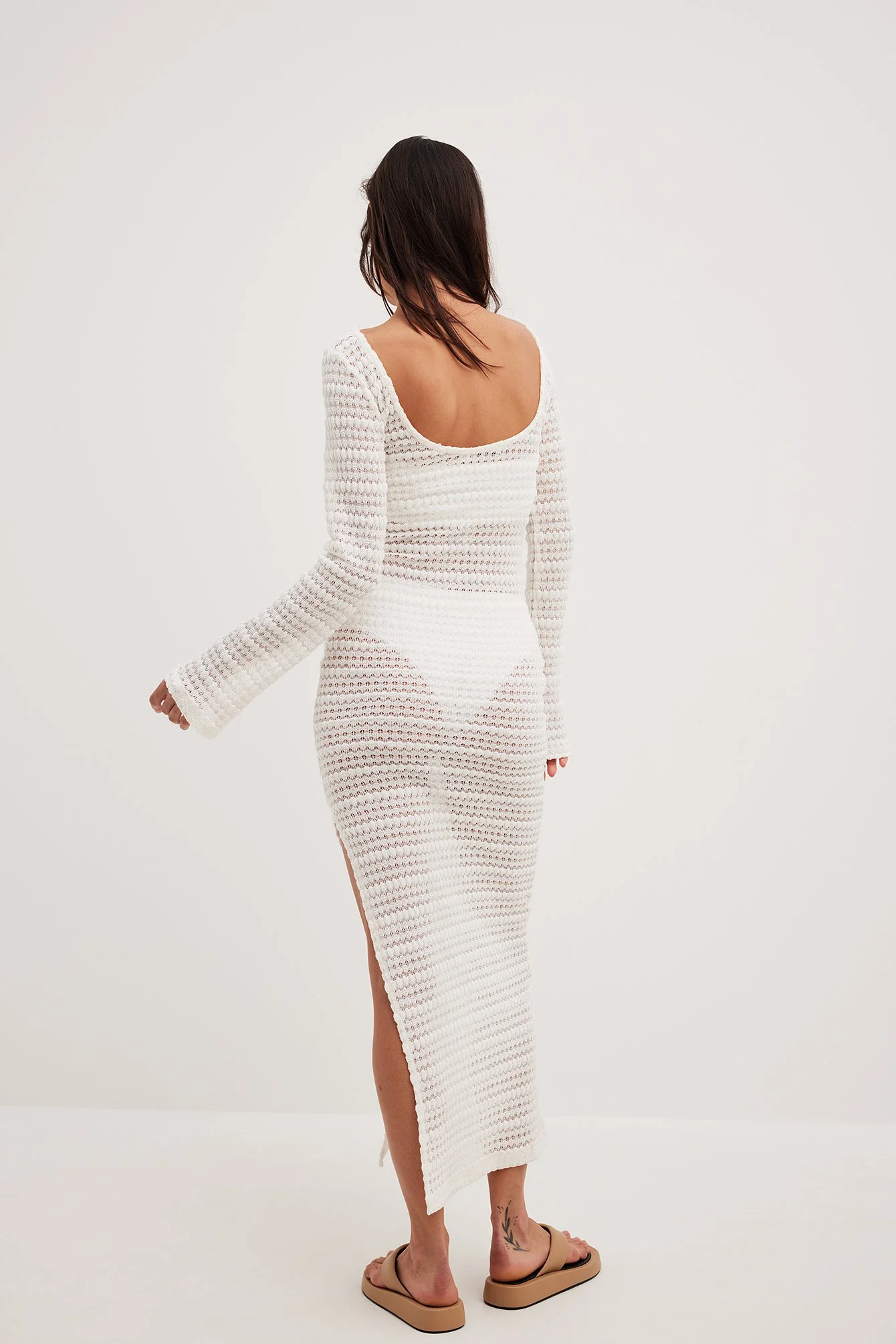 Strukturiertes Häkel-Maxikleid