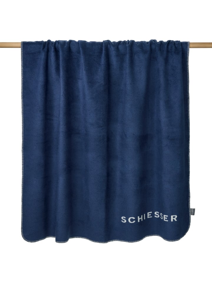 Schiesser Wohndecke Klara (150x200 cm) in Dunkelblau günstig kaufen 150 x 200 cm