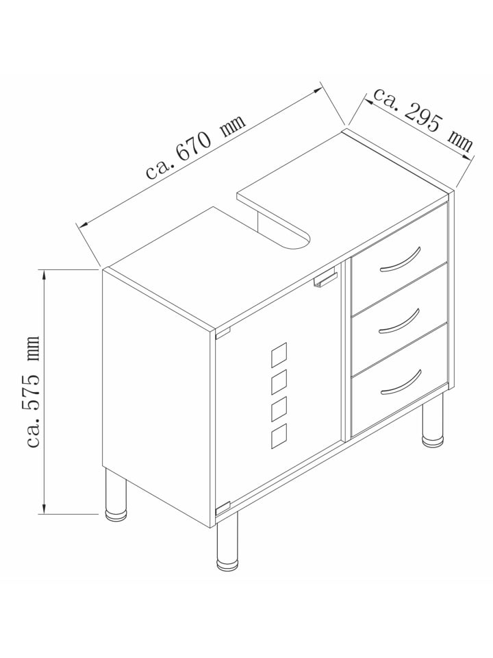VCM  Holz Badmöbel Badunterschrank Darola Schublade in Weiß günstig kaufen onesize