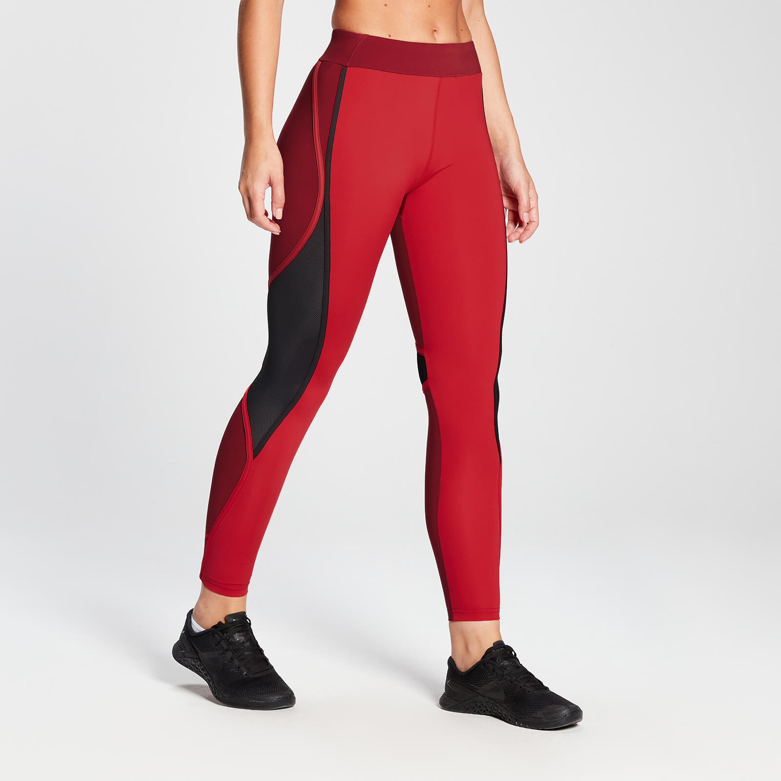 Legging colour-block MP Engage pour femmes – Rouge danger/Lie-de-vin