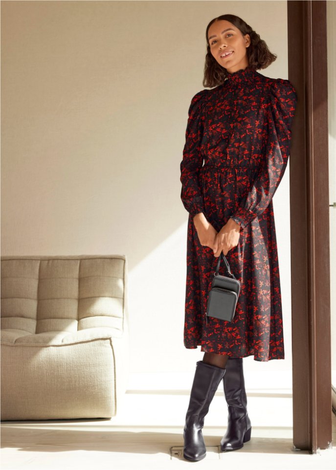 Midikleid mit Blumenmuster