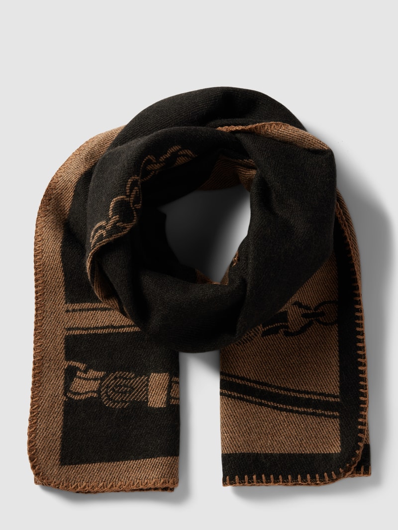 Schal mit Allover-Muster Modell 'BLANKET' in schwarz