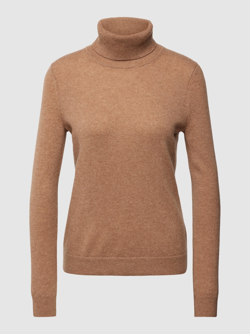 Kaschmirpullover in melierter Optik in camel meliert