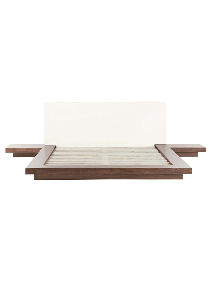 Beliani Doppelbett mit LED ZEN in Heller Holzfarbton/Weiß günstig kaufen onesize
