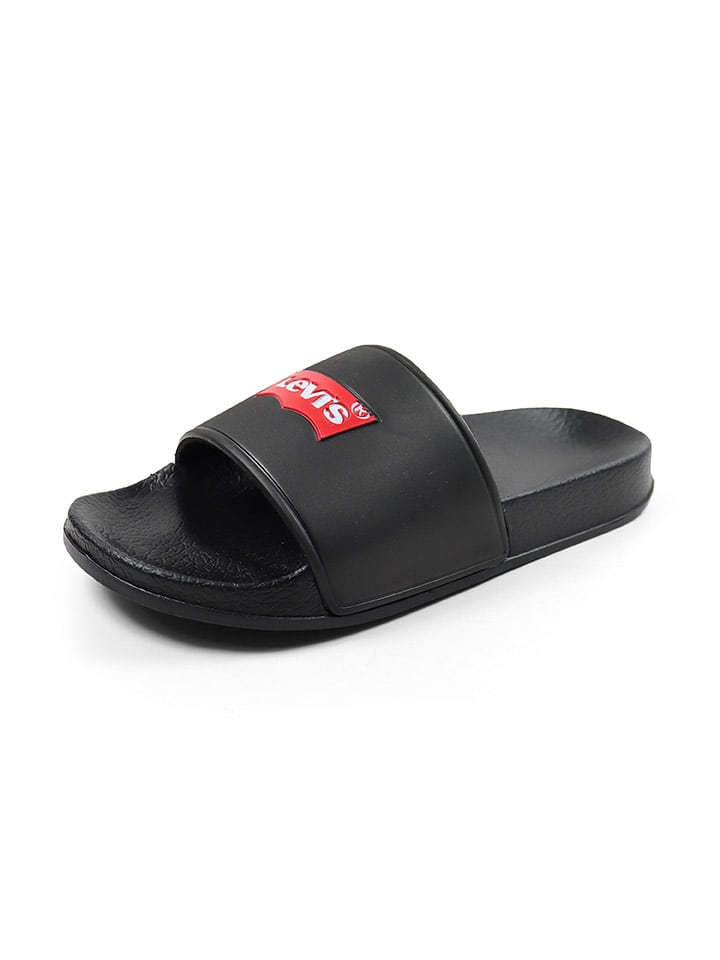 Levi´s Pantoletten in Schwarz/ Rot günstig kaufen