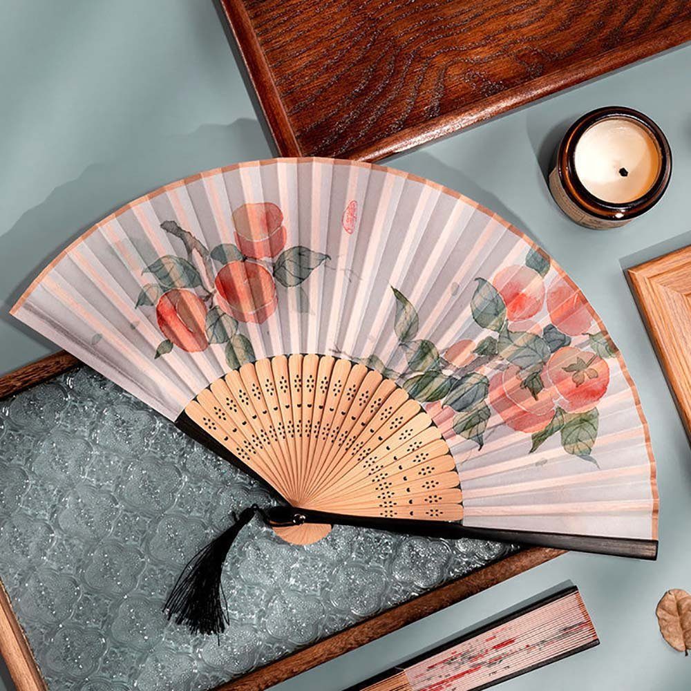 aikidio Handfächer Handfächer Faltbarer Sommerfächer im klassischen Outfit(1-tlg), (1-tlg)