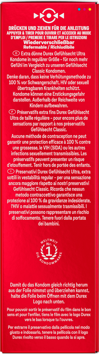 Kondome Gefühlsecht Ultra, Breite 54mm, 8 St