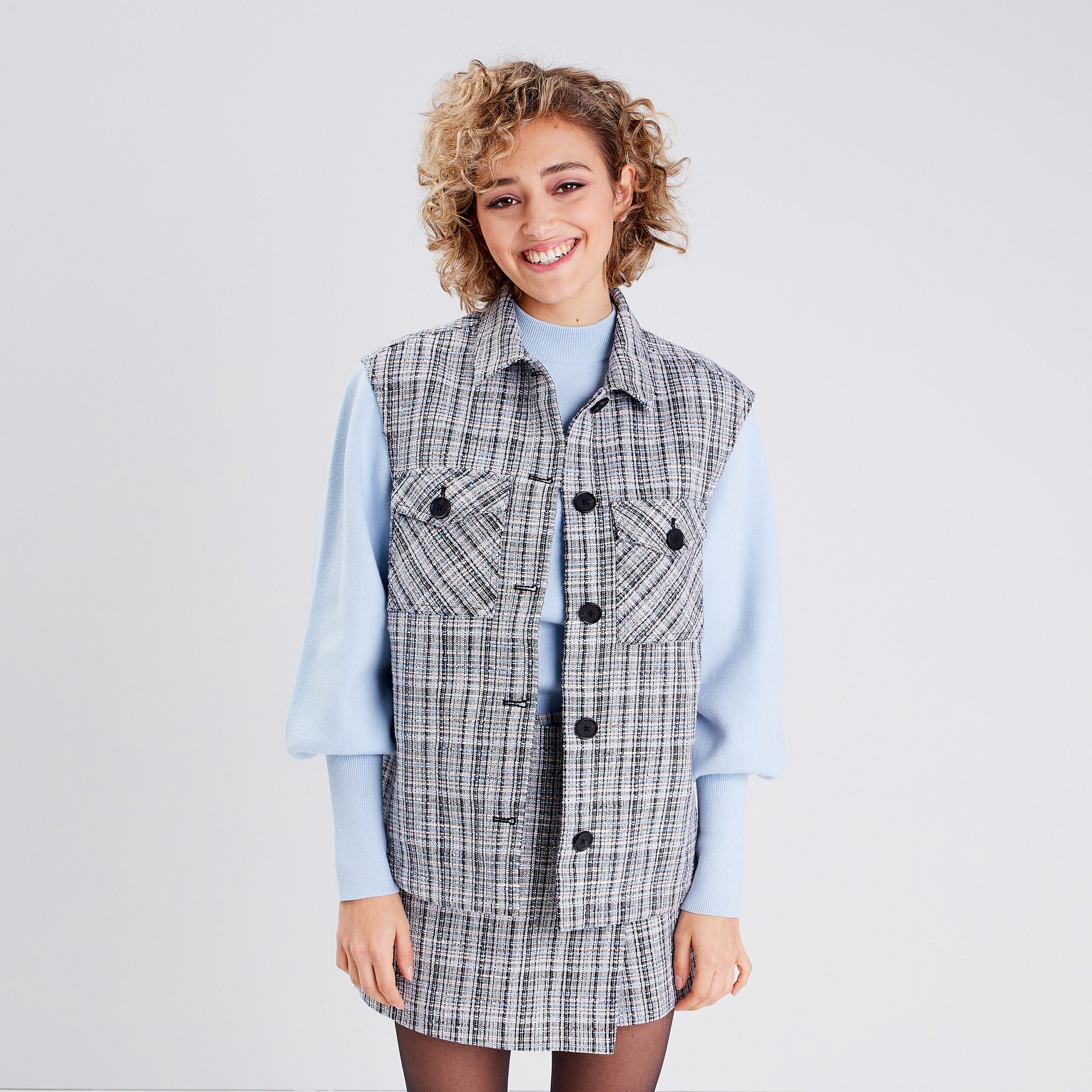 Veste droite sans manches beige femme | Cache Cache
