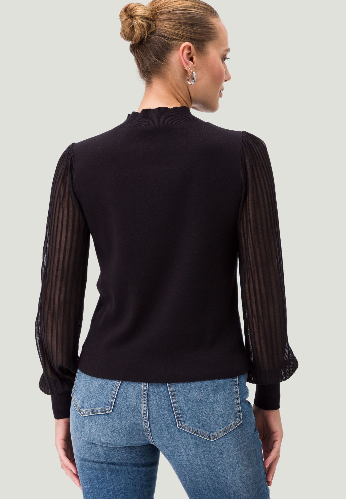 Rollkragenshirt transparente Ärmel